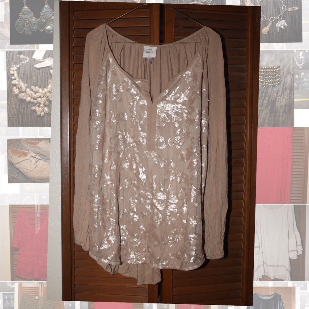 Nude sequin blouse